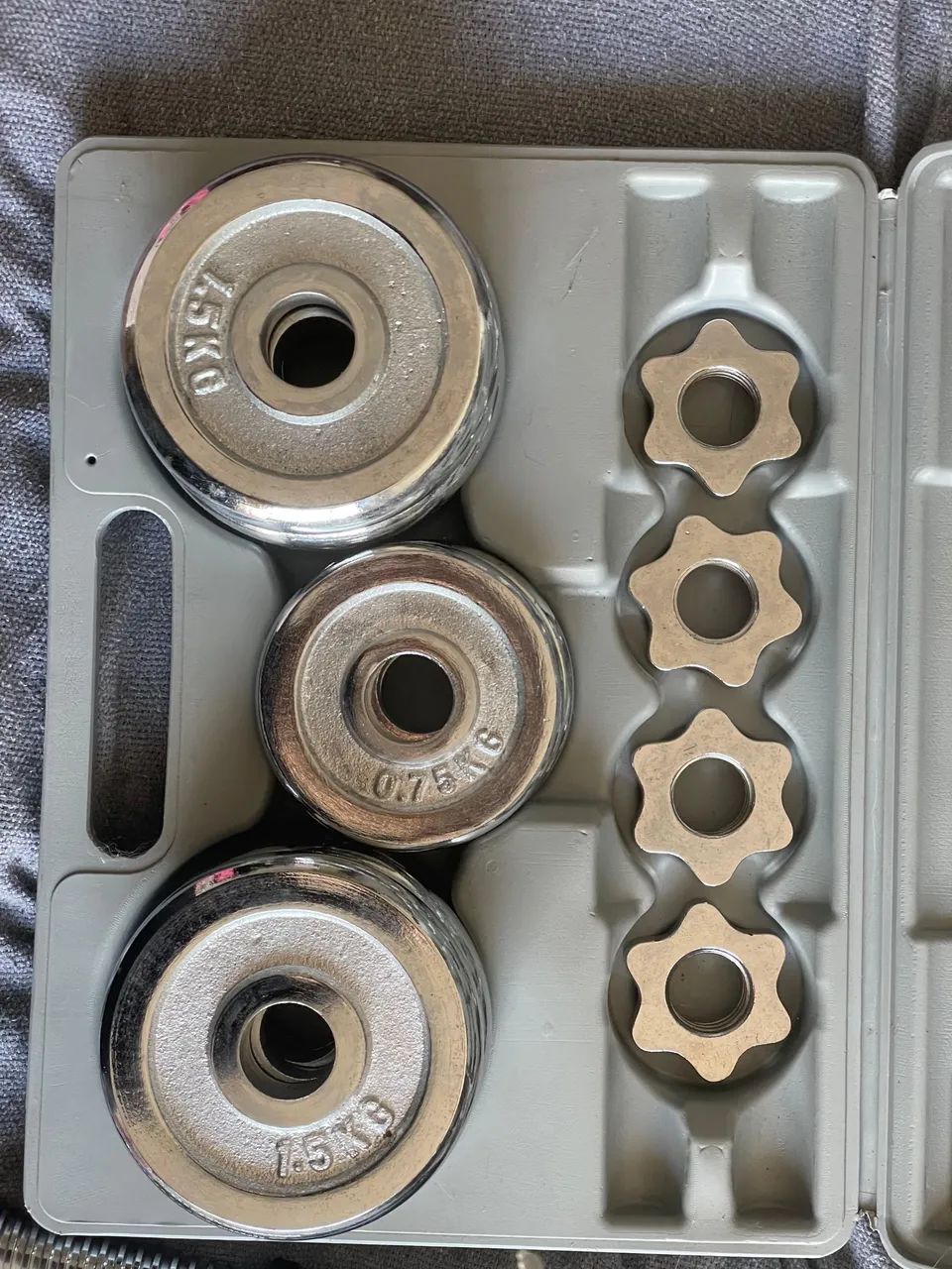 Kit de Halteres Cromados com Maleta  - Foto 4