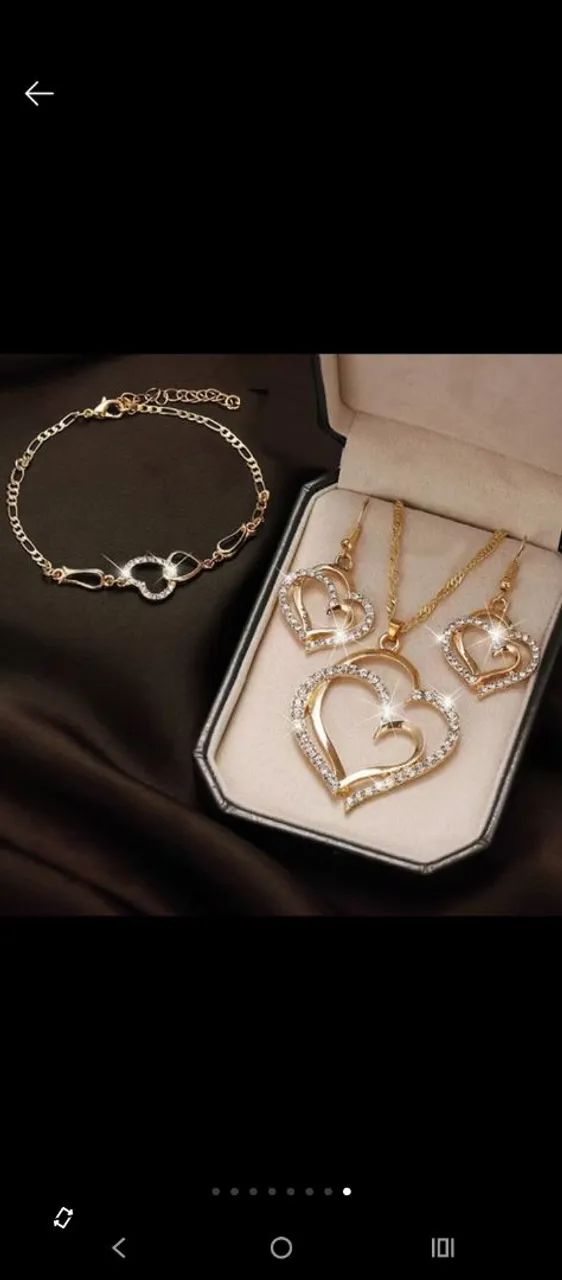 Conjunto cordão e brincos folheados a ouro (precinho)
