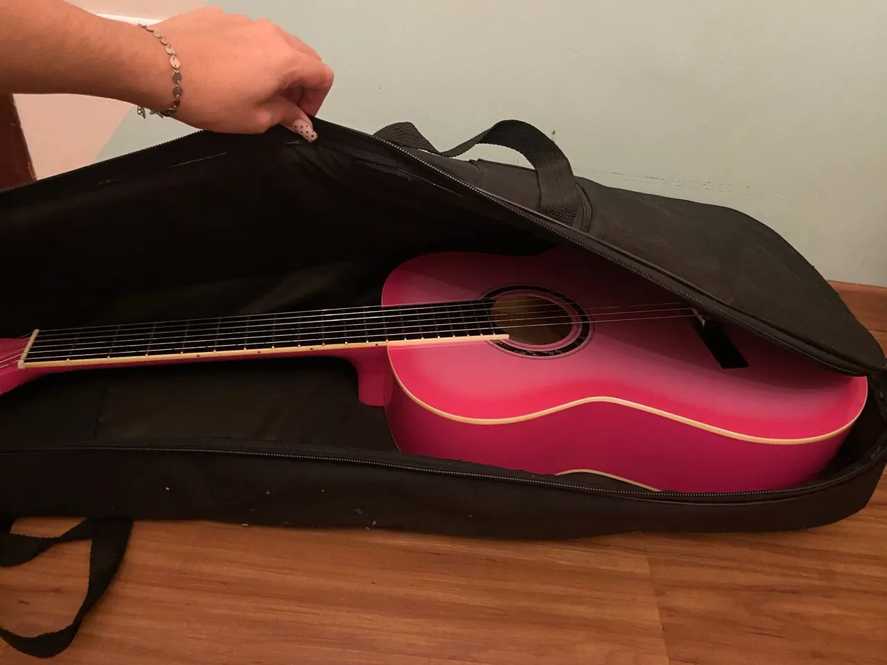 Violão Gianinni Rosa + Capa - Foto 5