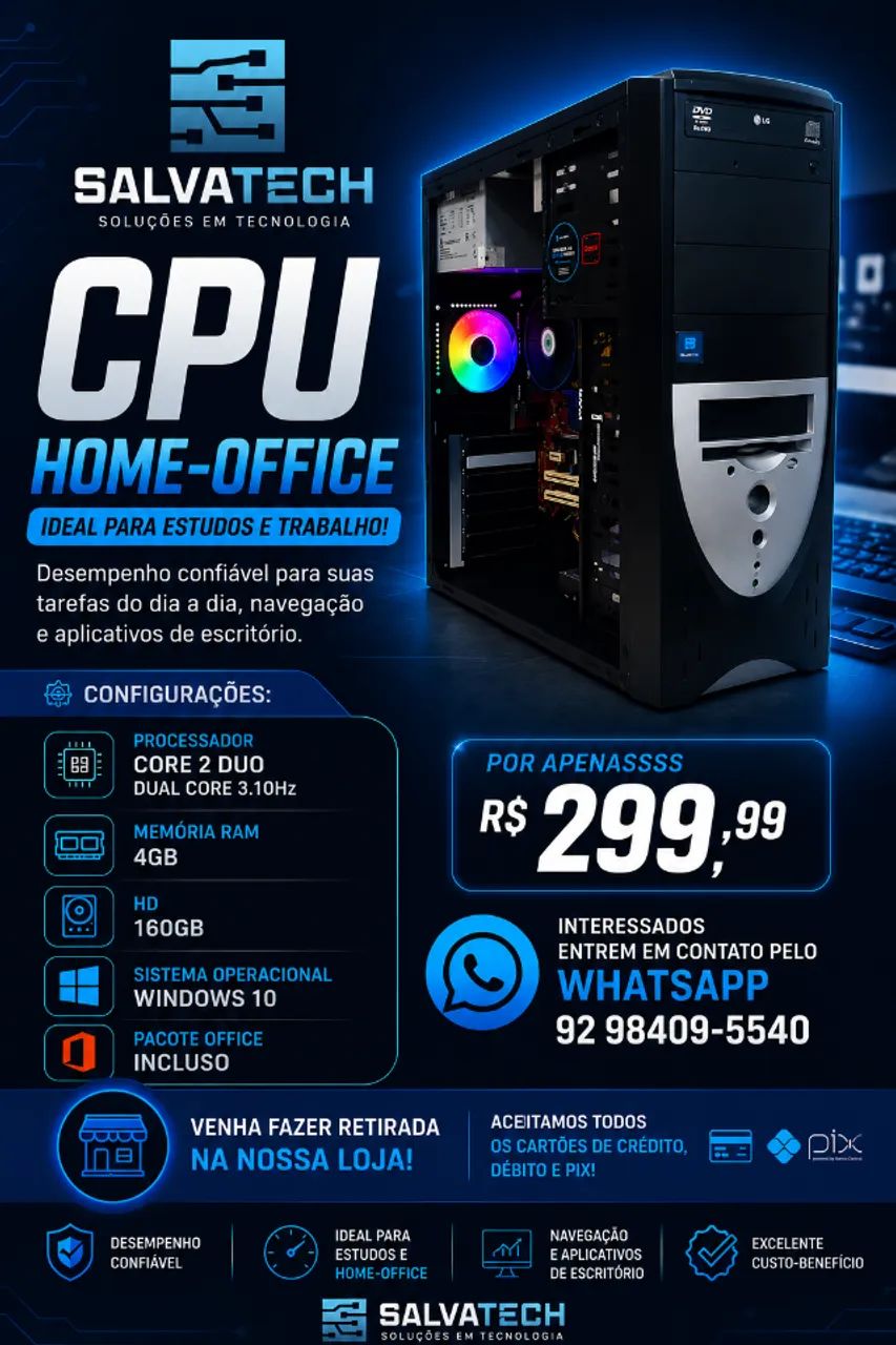 ?CPU PARA ESTUDOS E HOME-OFFICE ?