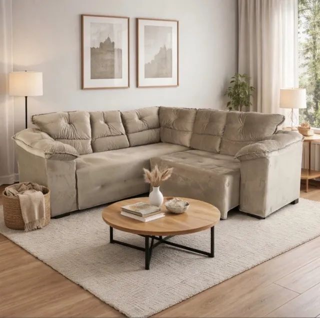 Nevada Retractable Corner Sofa 1.95 Beige419420922289868800