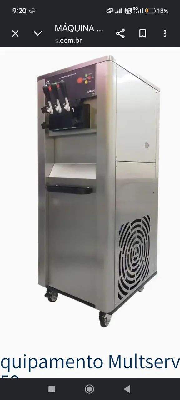 Máquina de sorvete Arpifrio modelo Arp 450 alta produção 
