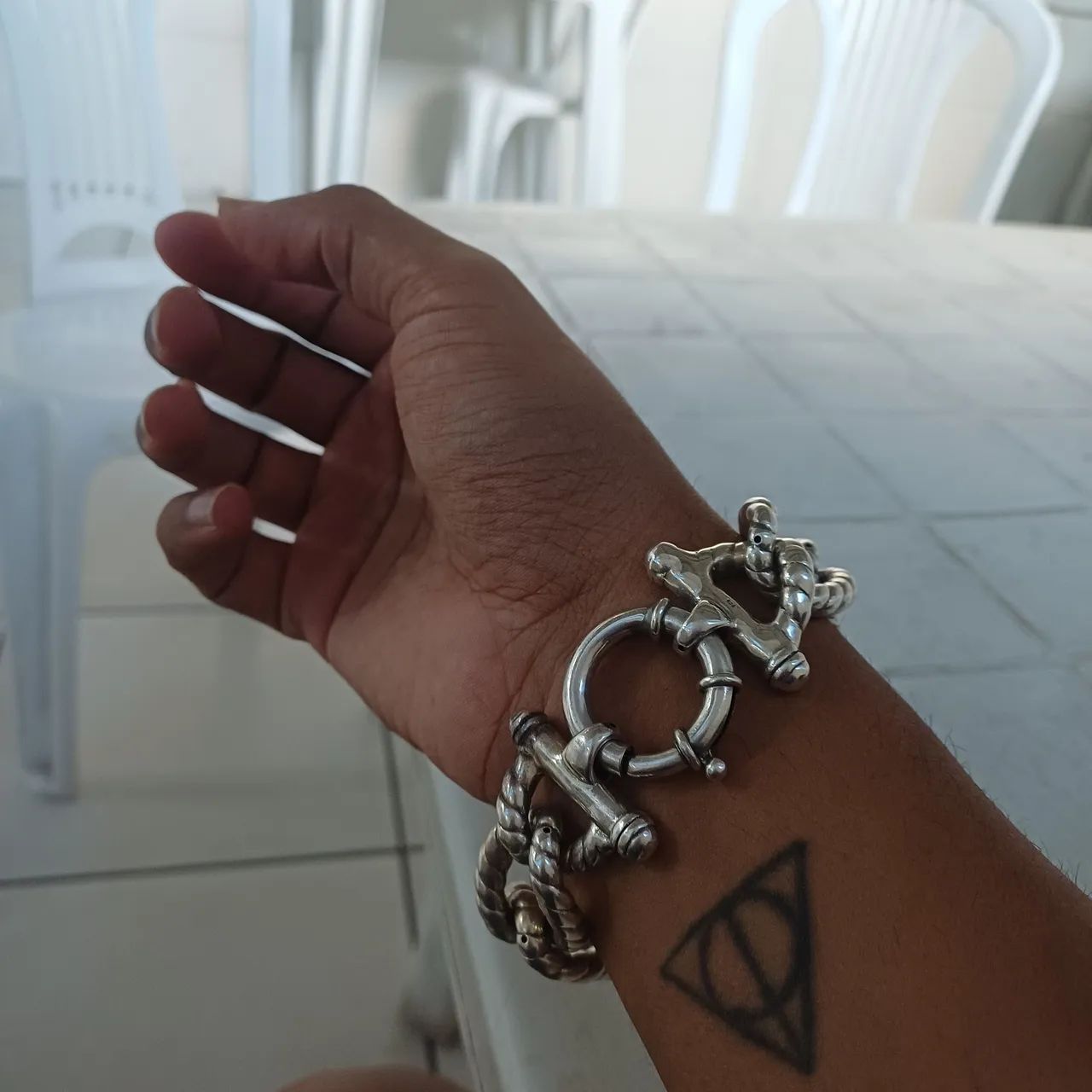 Pulseira de prata 925 eletroformação 