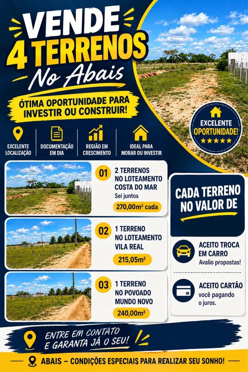 VENDO TERRENOS NO ABAIS