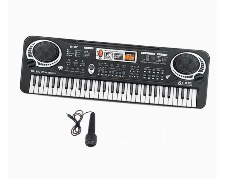 Teclado musical infantil com microfone 