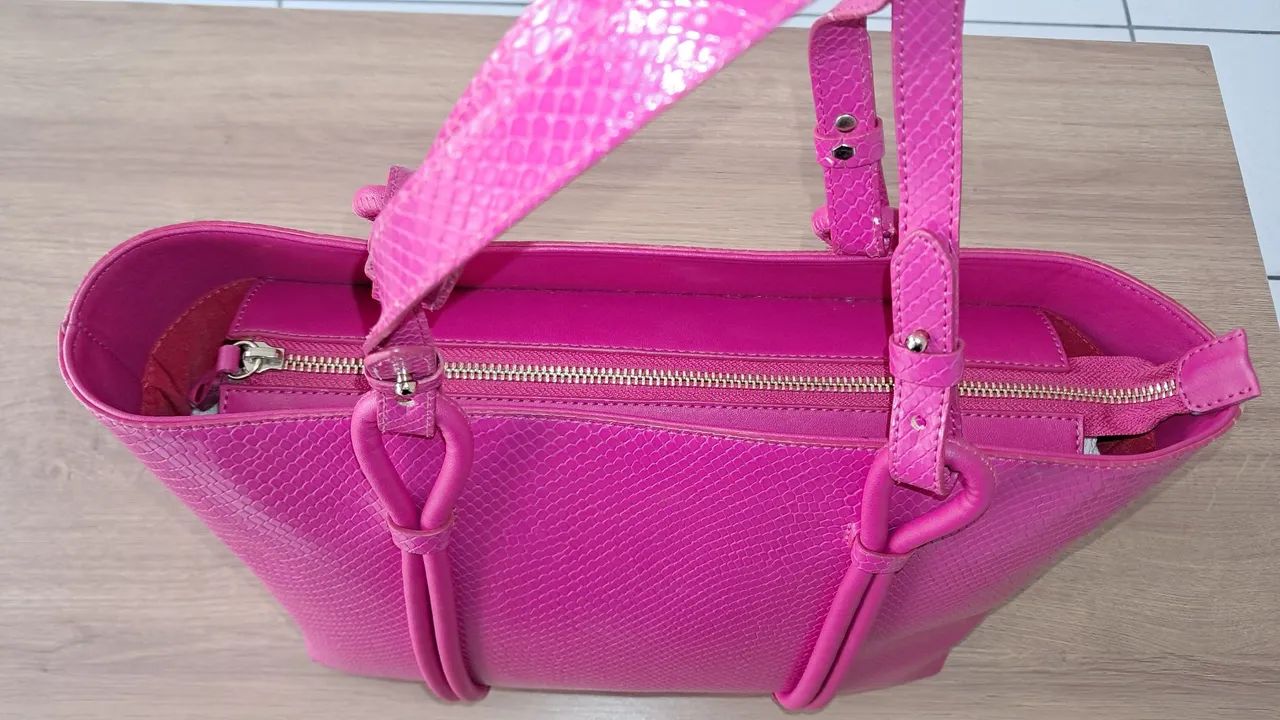 Exclusiva Bolsa Couro Grande Schutz Pink (Bolsa  Nova) - Foto 4