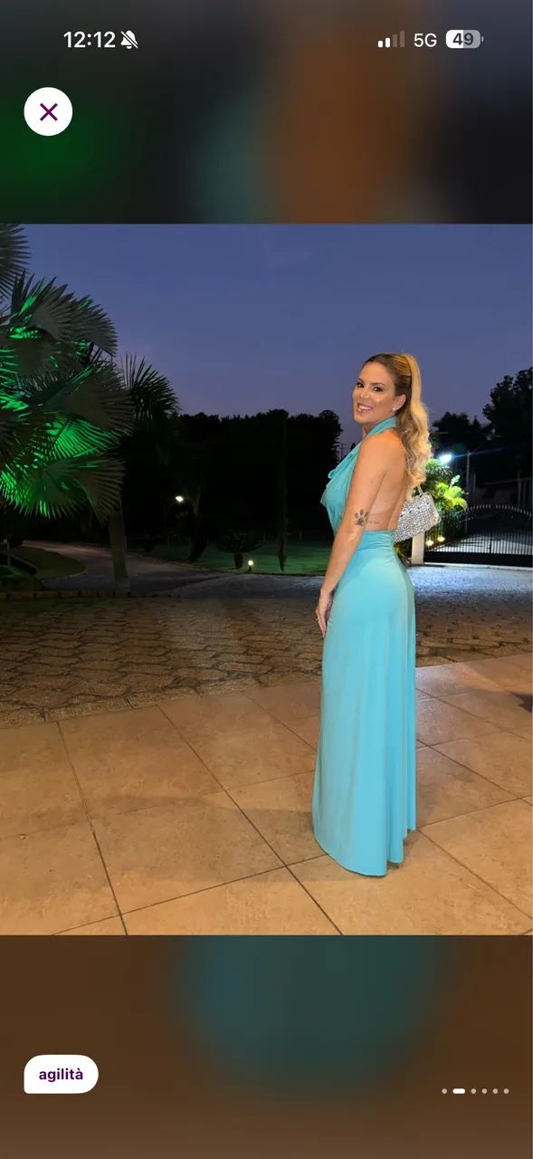 Vestido longo azul  - Foto 3