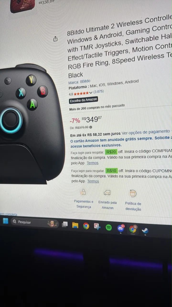 Manete/Controle sem fio 8BitDo Ultimate 2 para PC e Android - Foto 5