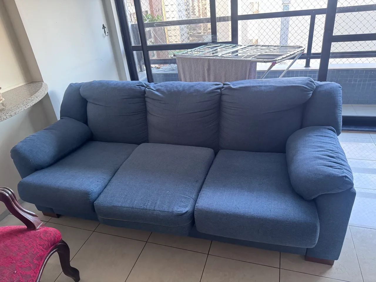 SOFÁ azul tecido linho  - Foto 2