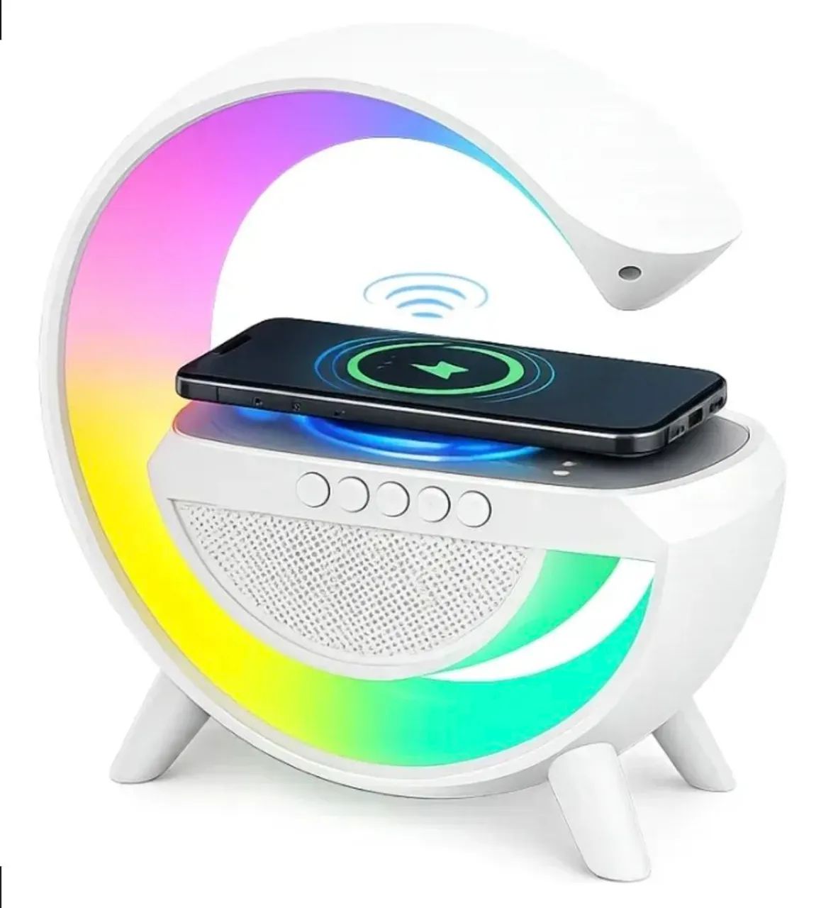 Caixa de som luminária e fone de ouvido - Foto 2