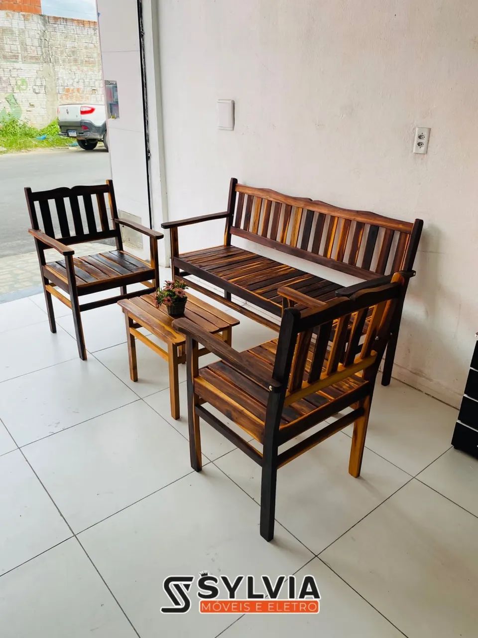 CONJUNTO NAMORADEIRA ENVERNIZADO  - Foto 3