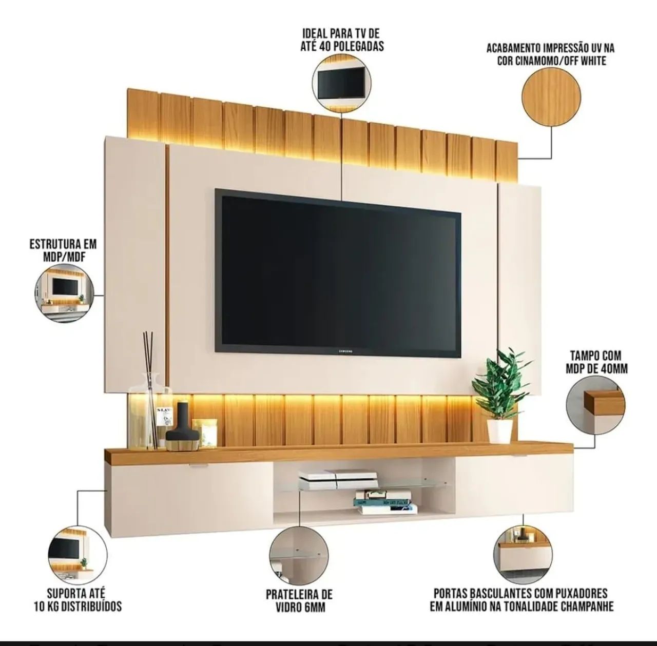 PAINEL COM LED PARA TV ATÉ 55" - Foto 3