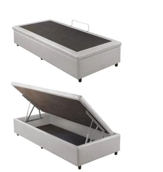 Base Bau Solteiro 88x188x40 Corino Branco