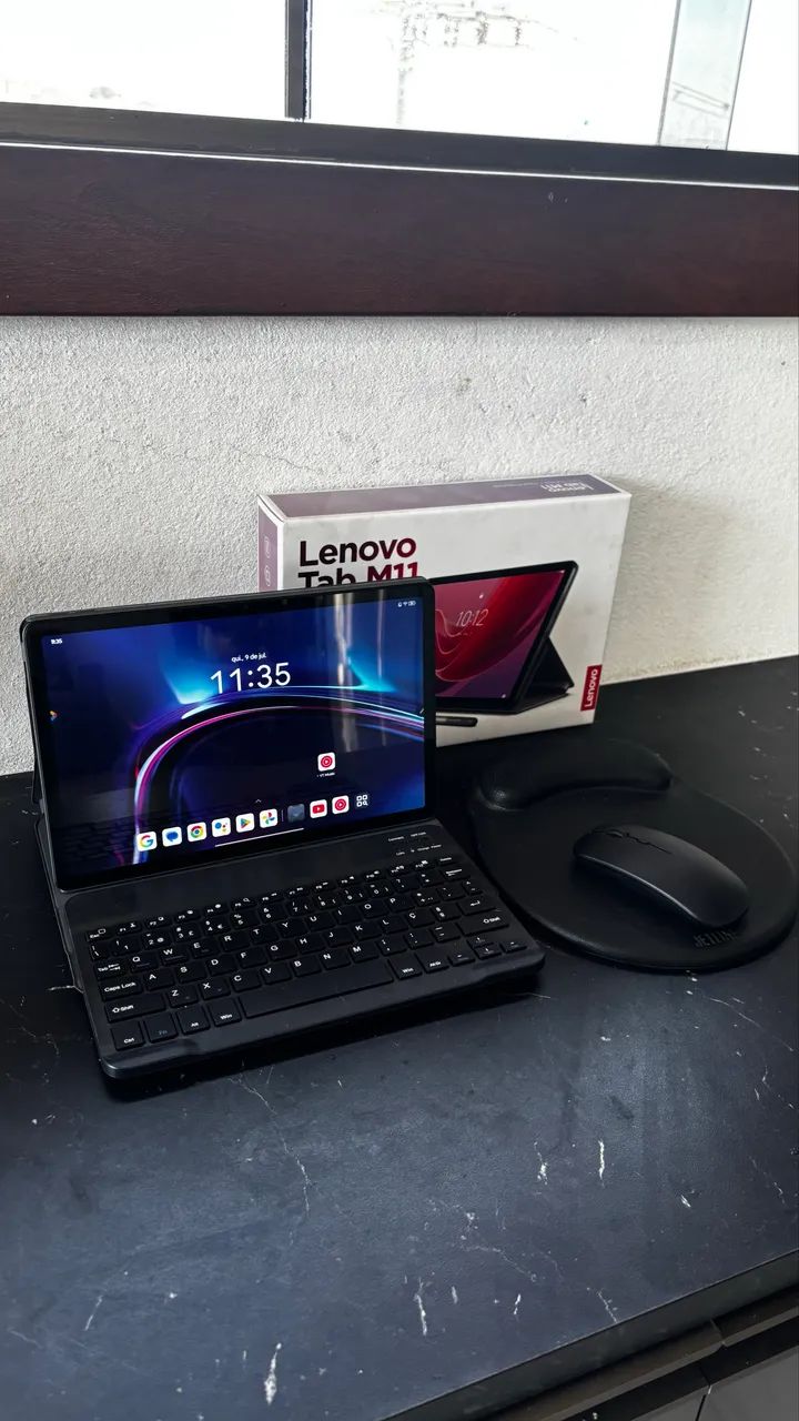 Tablet Lenovo Tab M11 + Caneta + Capa + Teclado e Mouse Bluetooth + suporte Mause