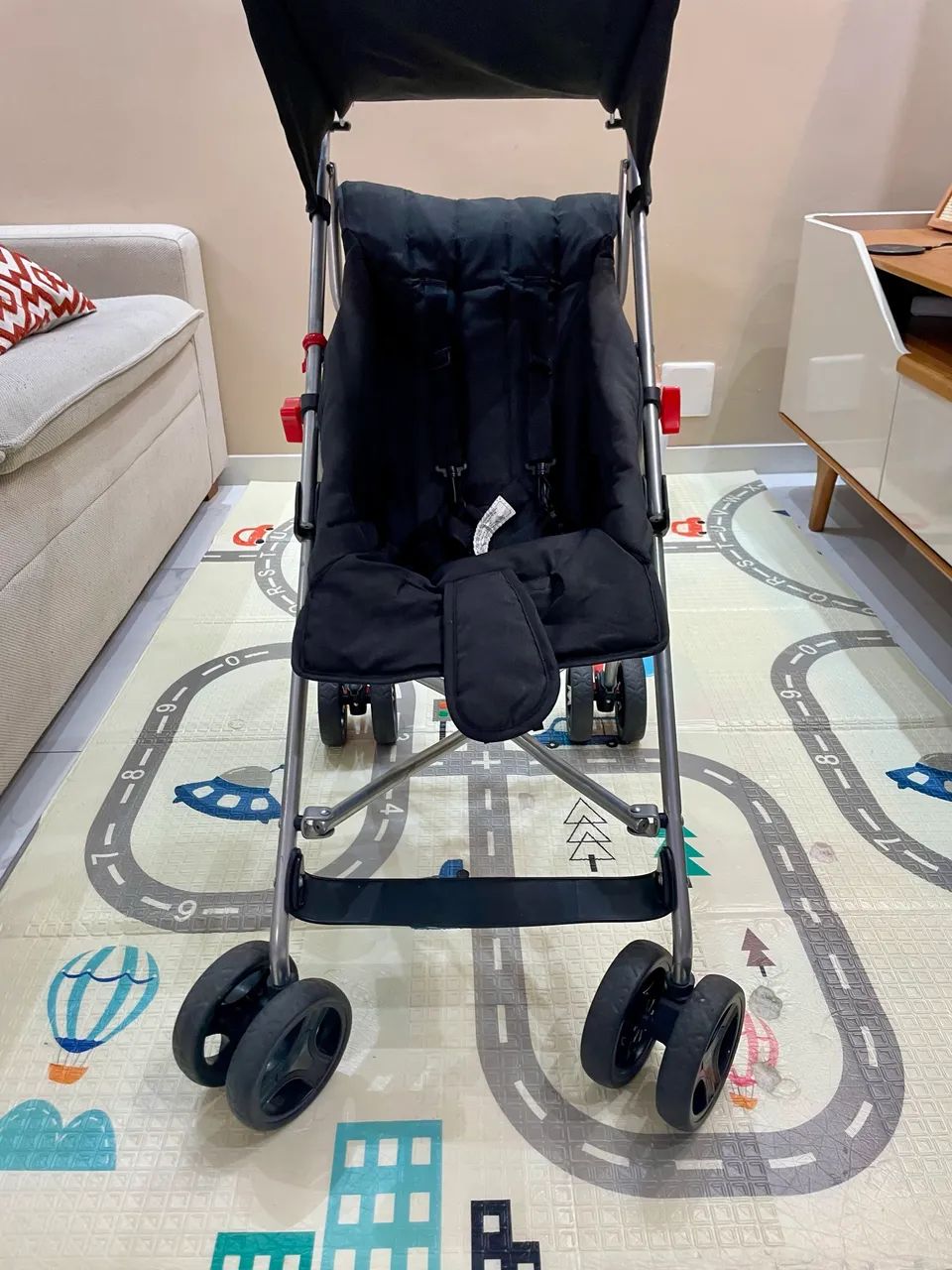 Carrinho De Bebê Guarda Chuva Pocket Preto Multikids Bb502 - Foto 4