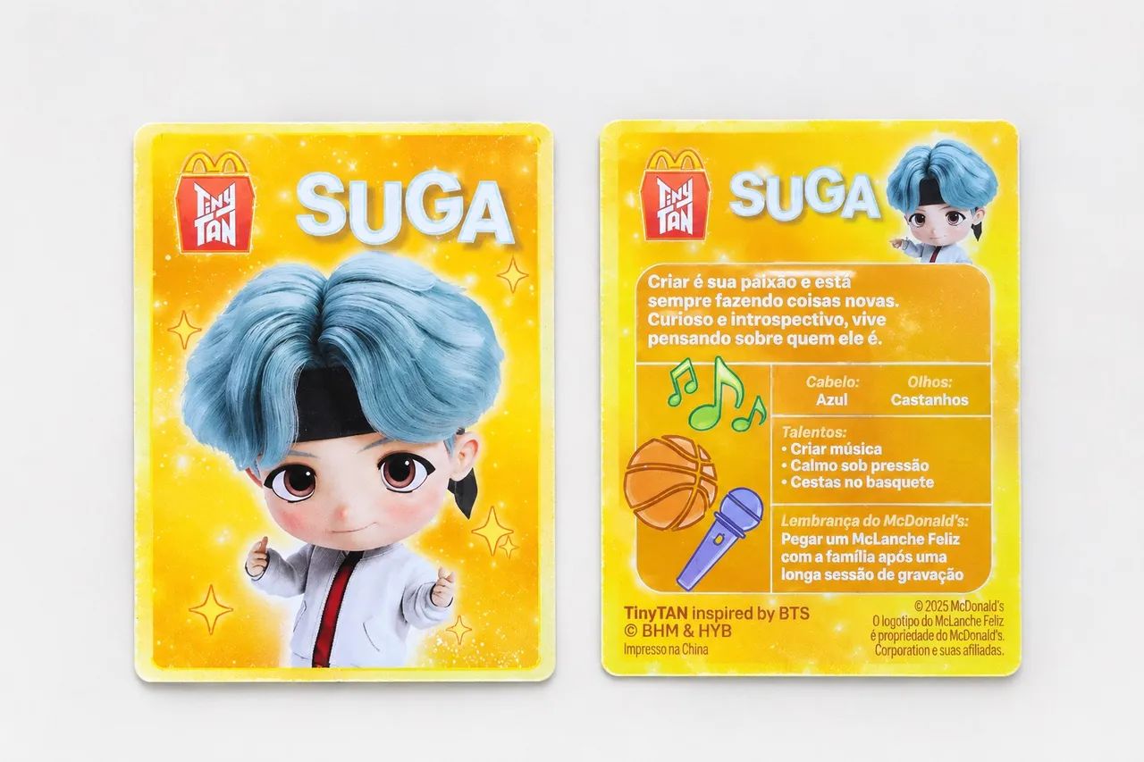 BTS SUGA ミニフォト 2ND MUSTER 11枚 Suga (edição Especial) - Bts Tinytan Mcdonald's + Card - Hobbies e