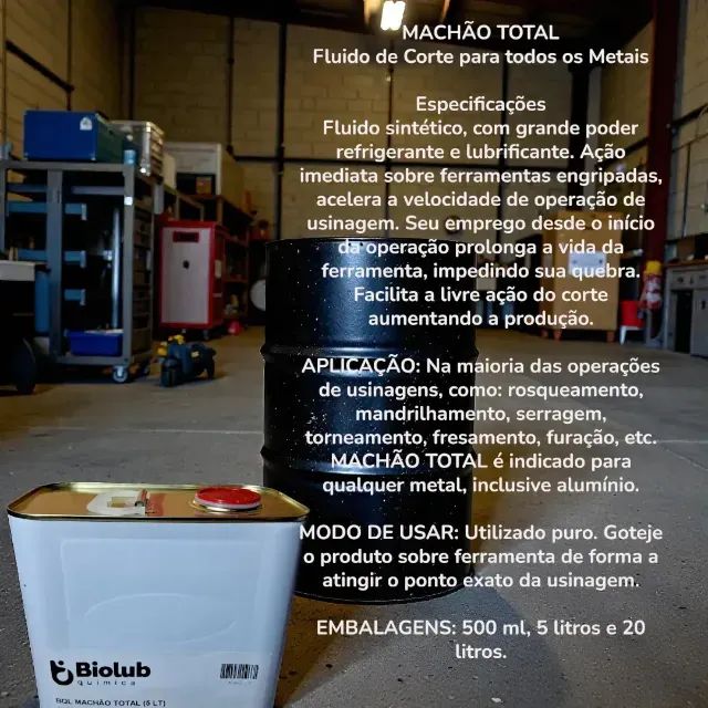 Fluido De Corte Para Todos Os Metais Machão Total- 5 Litros - Foto 3