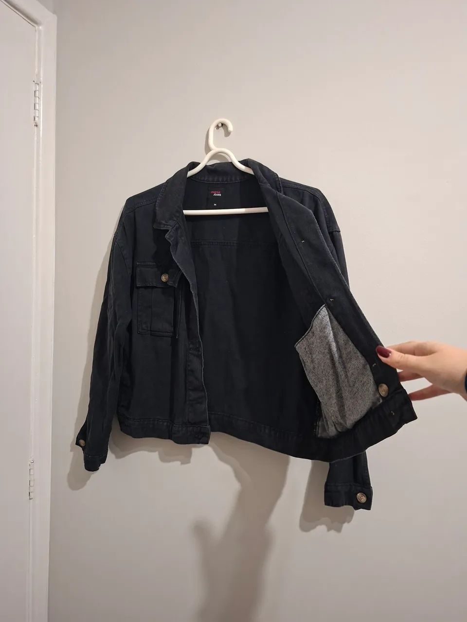 Jaqueta jeans preta oversized n°42 - Foto 2