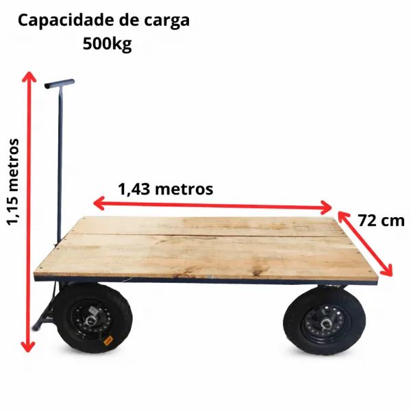 Carrinho plataforma assoalho de madeira Rio 01