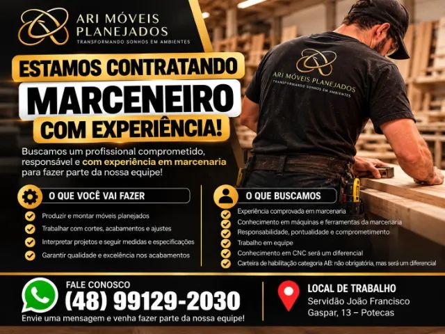 Marceneiro com Experiência - Vaga de Emprego - Foto 2