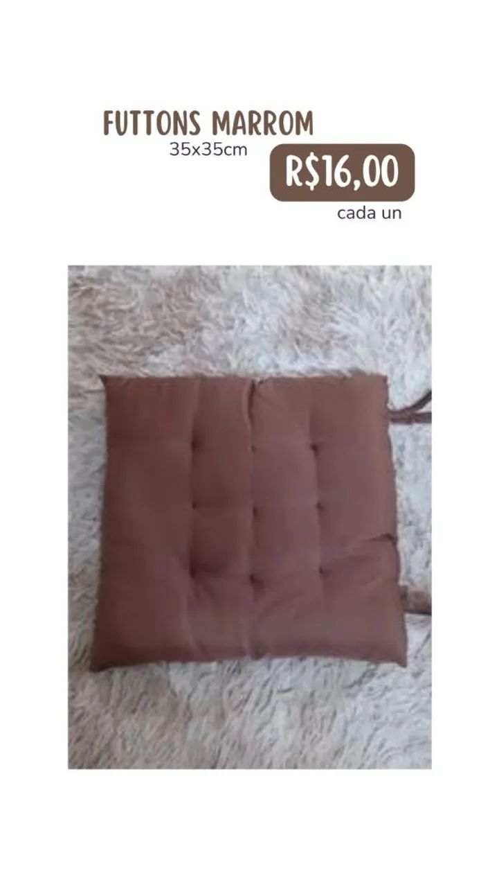 Futtons/almofada marron para cadeira etc
