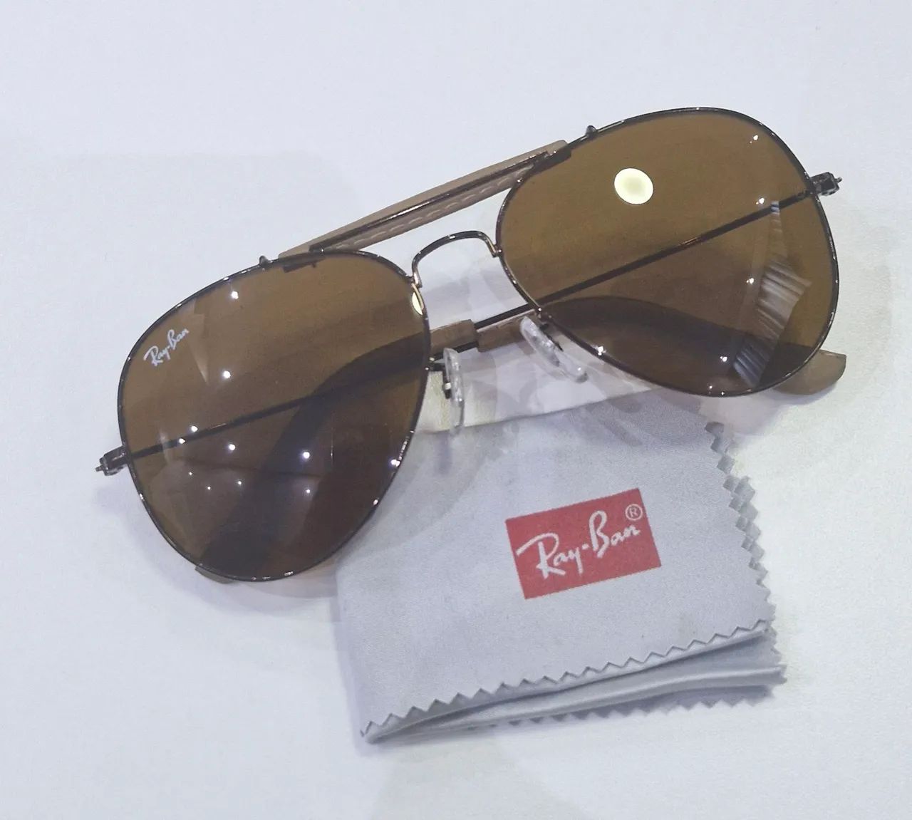 Ray Ban Rb3422q Aviator Craft Couro Marrom Original 62mm