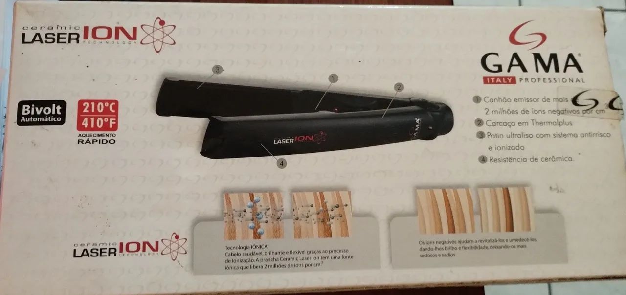 Prancha Chapinha GA.MA Italy Ceramic Laser ION - Bivolt (Pouco Uso) - Foto 4