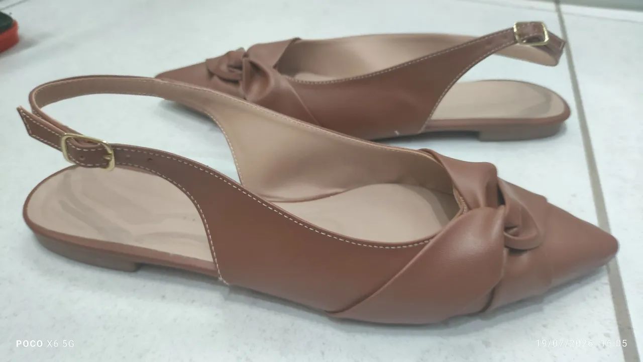 Sapatilha scarpin feminina marrom produto novo - Foto 4