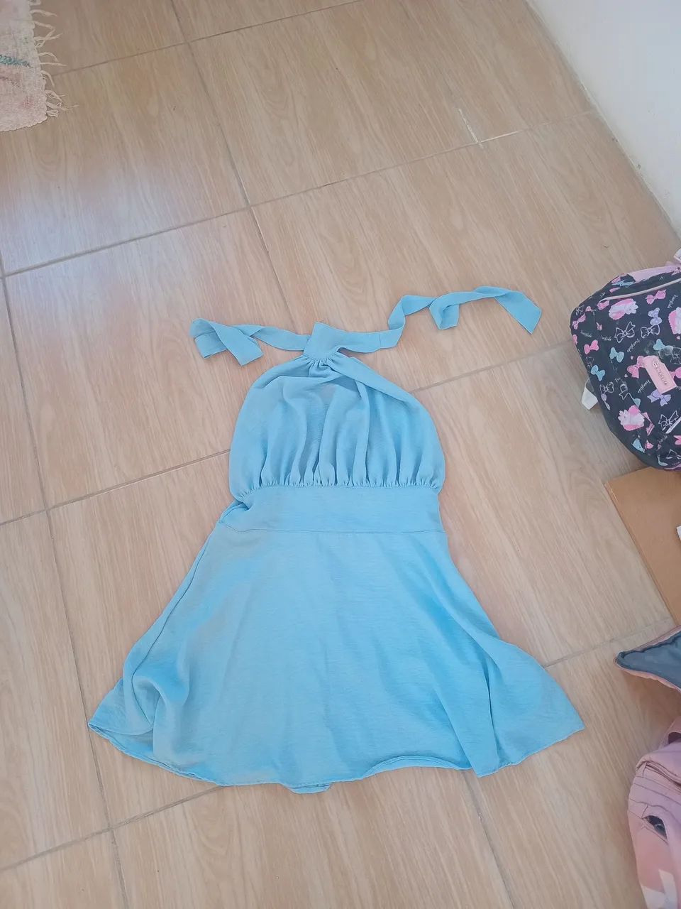 Vestido azul e rosa  - Foto 3