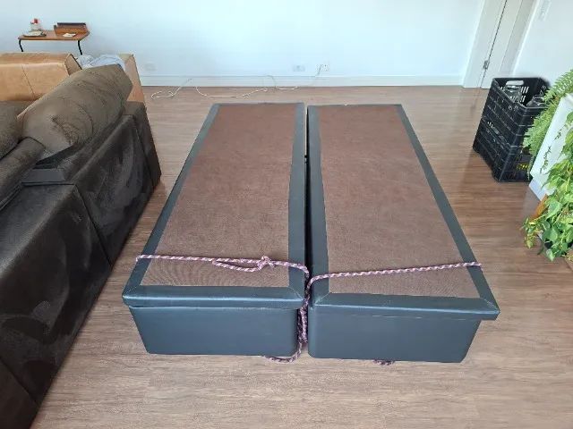Base para Cama de Casal com Baú Ortobom Cori Black - Foto 2