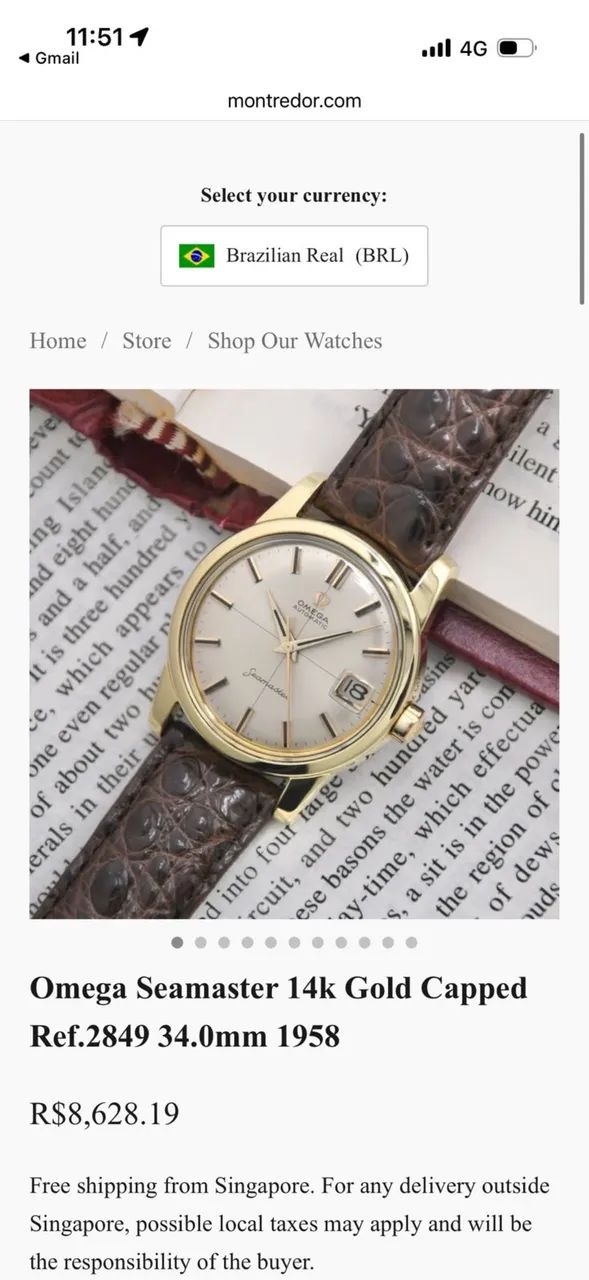 Omega seamaster 1958 automático em ouro - Foto 2
