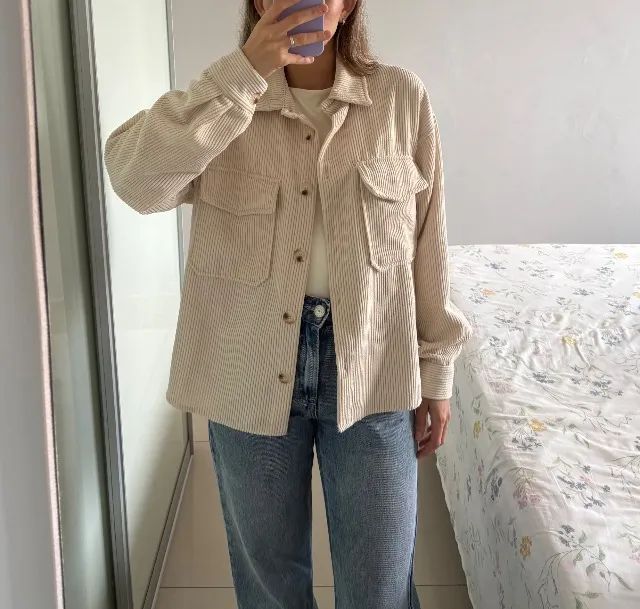 Casaca com bolsa bege - SHEIN  - Foto 2