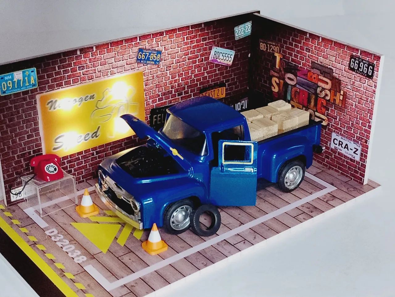Miniatura de Pickup antiga com Diorama  - Foto 2