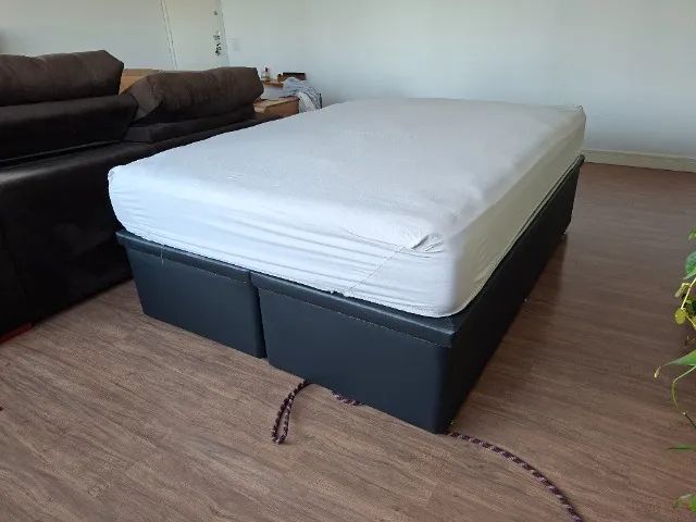 Base para Cama de Casal com Baú Ortobom Cori Black - Foto 5