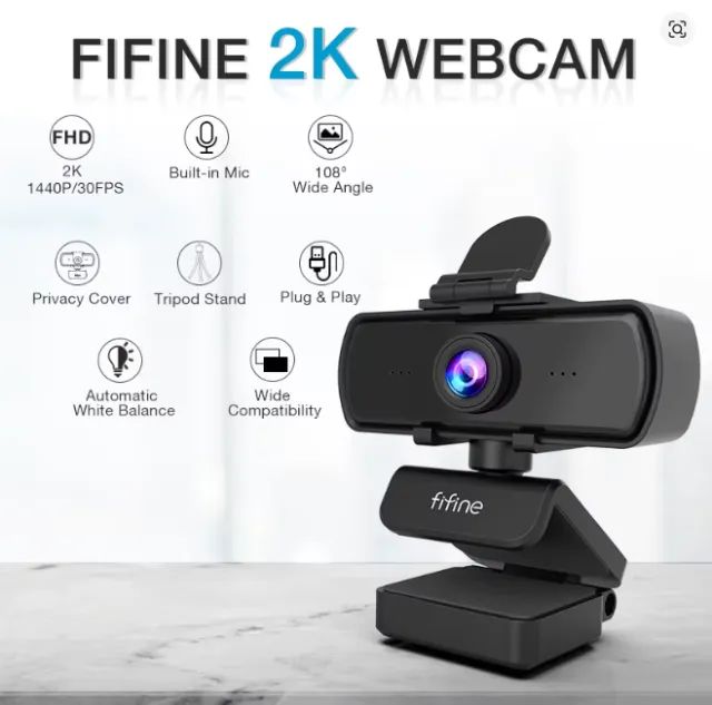 Webcam Fifine K420 2k USB com Microfone