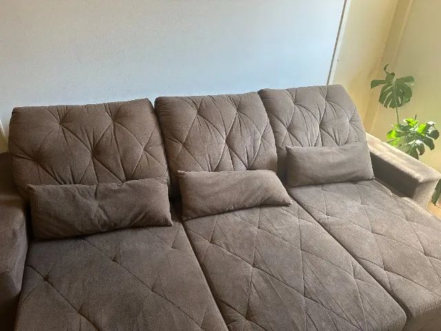Sofa Retratil e Reclinável  2,5m Marron Qualidade .Somente Venda - Foto 4