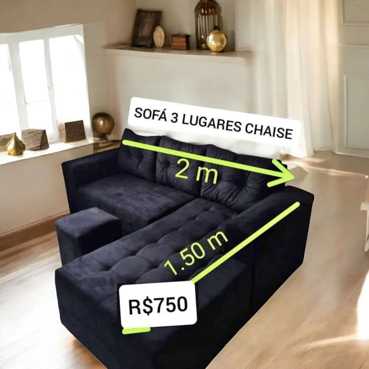 SOFÁ DE CANTO+ PUFF  - Foto 2