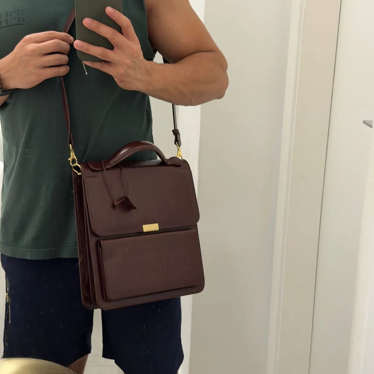 Bolsa de couro legítimo - Cor vinho - Foto 5