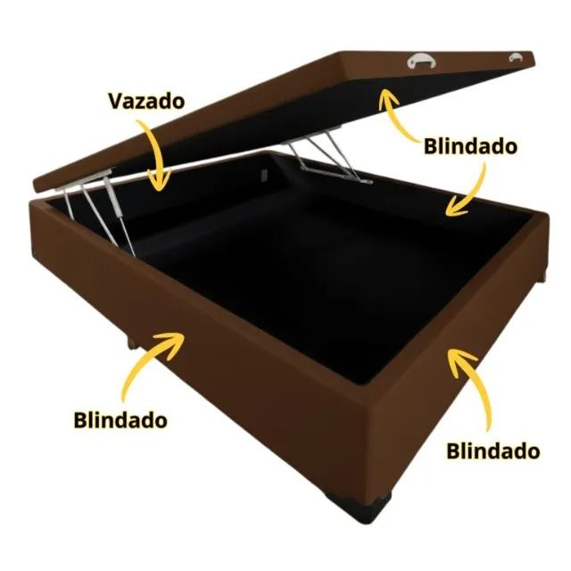 Base Box Casal Baú  Novo!!  Pronta Entrega!! - Foto 2