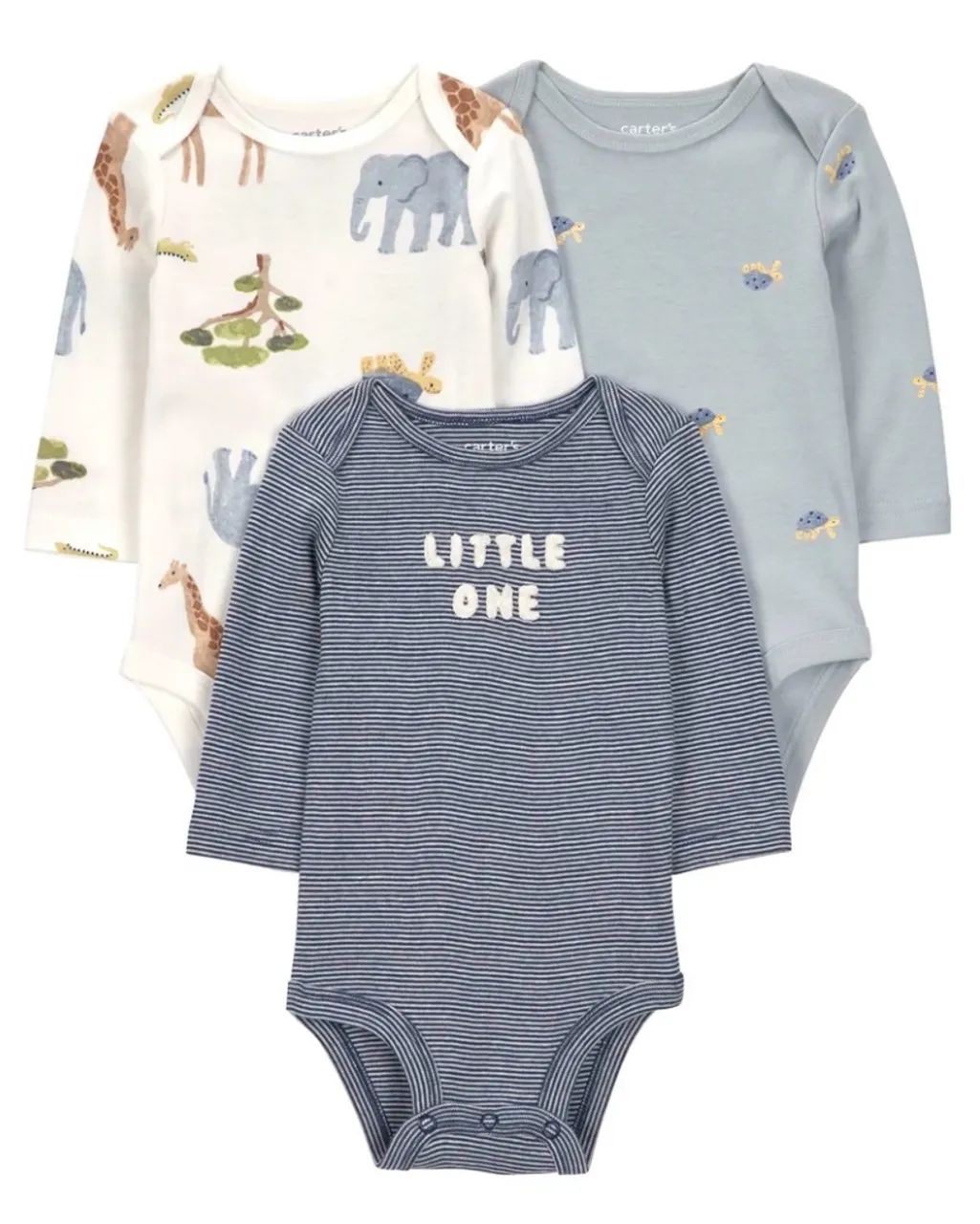 Kit 3 bodys manga comprida Carters novo