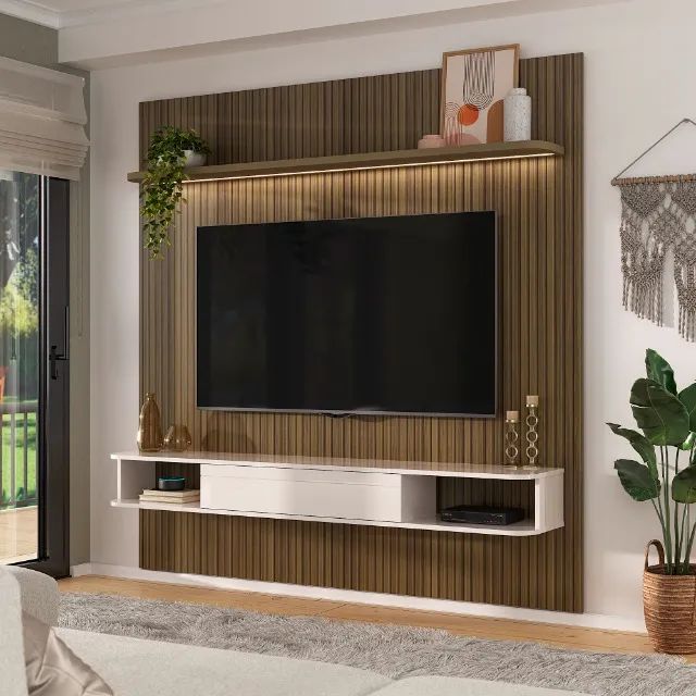 Painel de TV 75 Polegadas | Fita de LED | Nicho para Eletrônicos | Entrega Rápida - Foto 2
