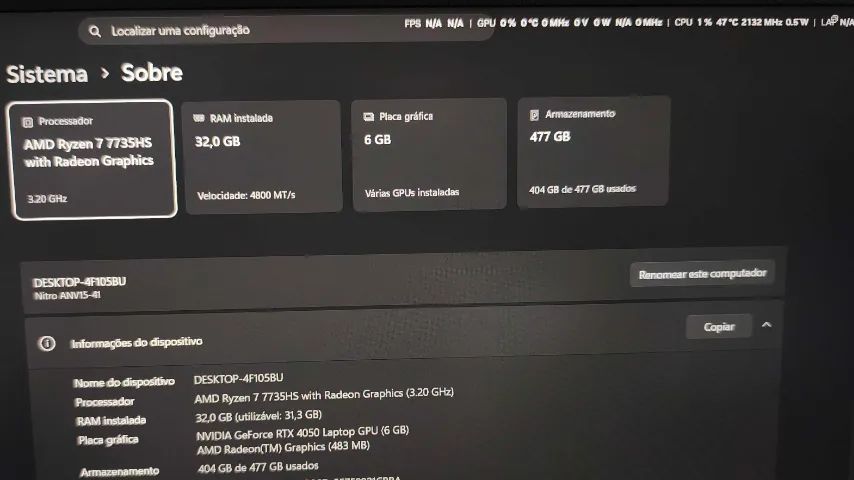 Notebook Acer Nitro V15 em GARANTIA  - Foto 3