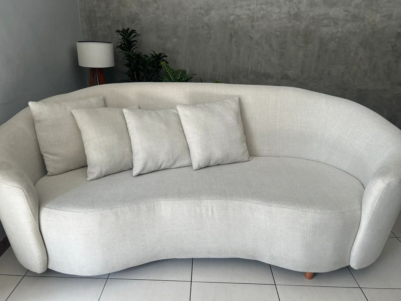 Sofá orgânico Linho off white