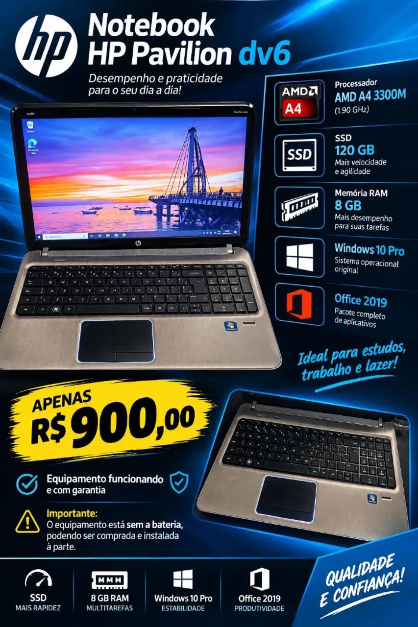 Notebook HP Pavilon dv6 - Foto 2