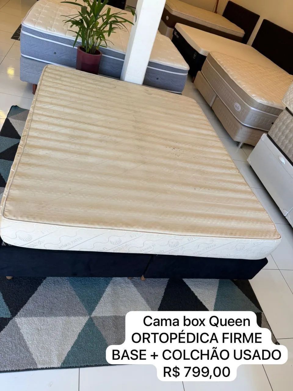 Cama box Queen Size FIRME SEMINOVA TOP - ENTREGO 