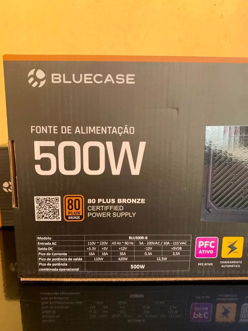 FONTE 500W 80 PLUS BRONZE - NOVA (BLUECASE)  - Foto 2