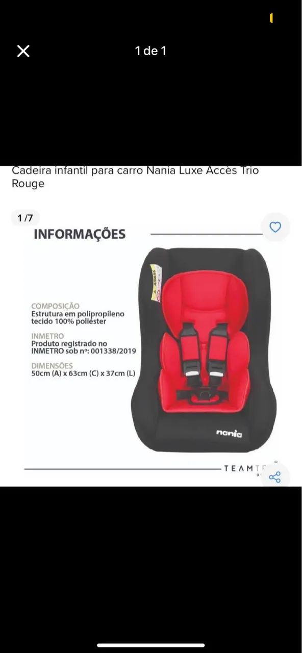 Cadeirinha infantil para carro