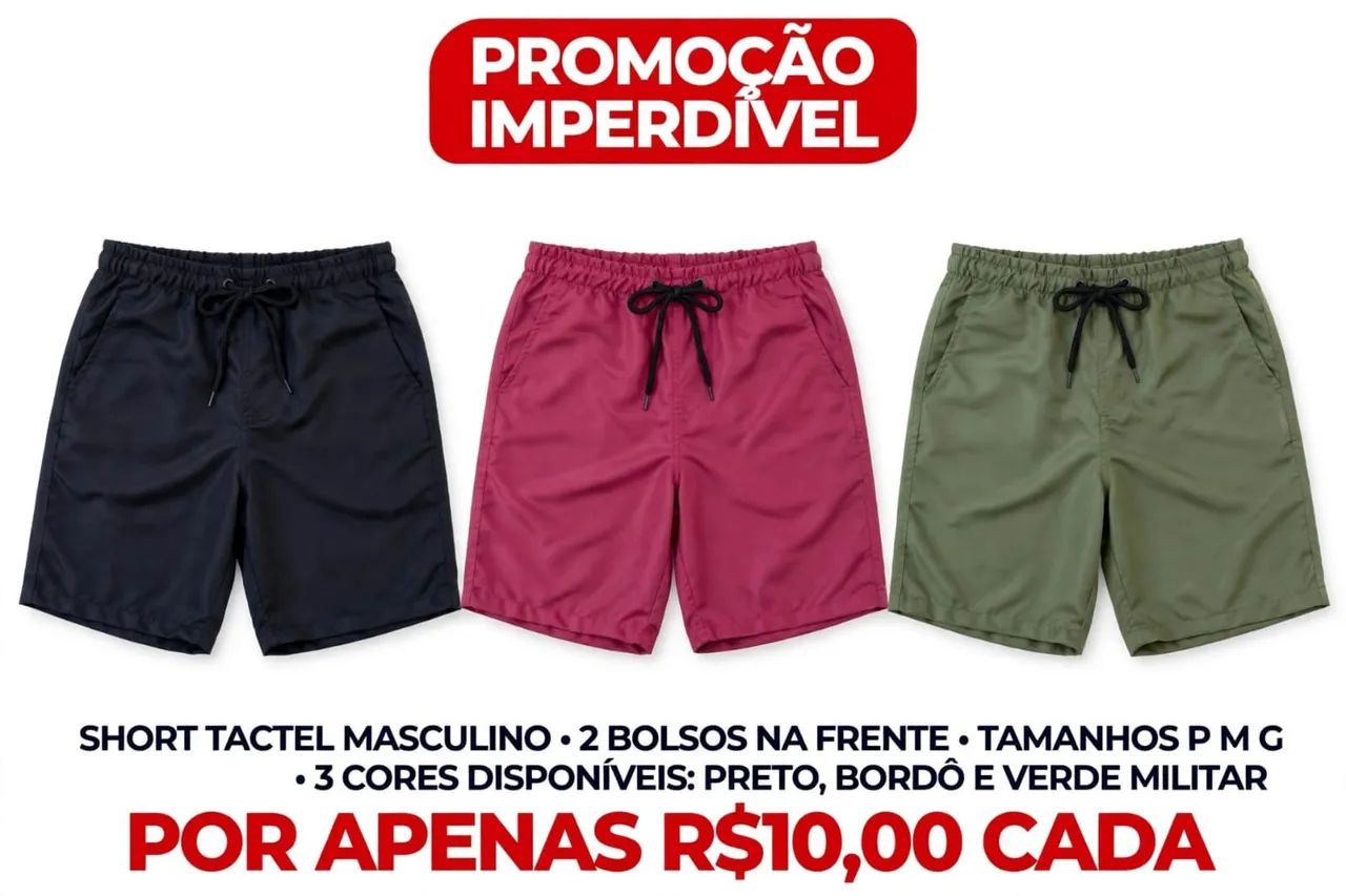 Shorts tactel masculino 