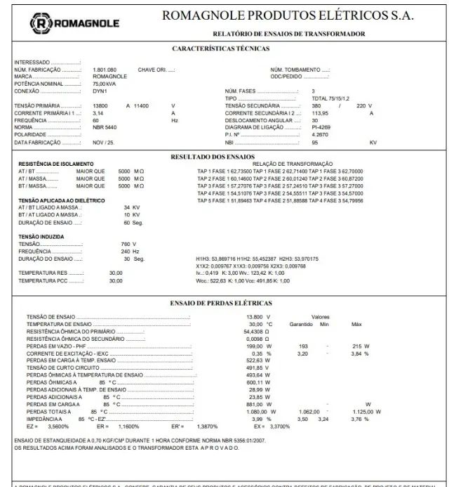 Transformador Trifásico 75KVA a Óleo - Novo - Ainda se encontra na fábrica em SP - Foto 5