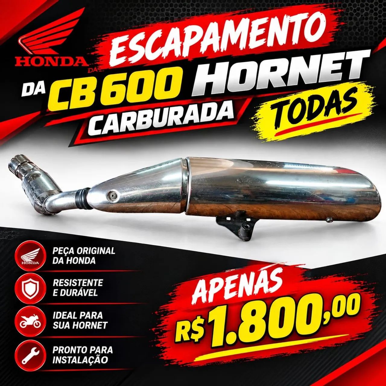 Escapamento da CB 600 carburada 